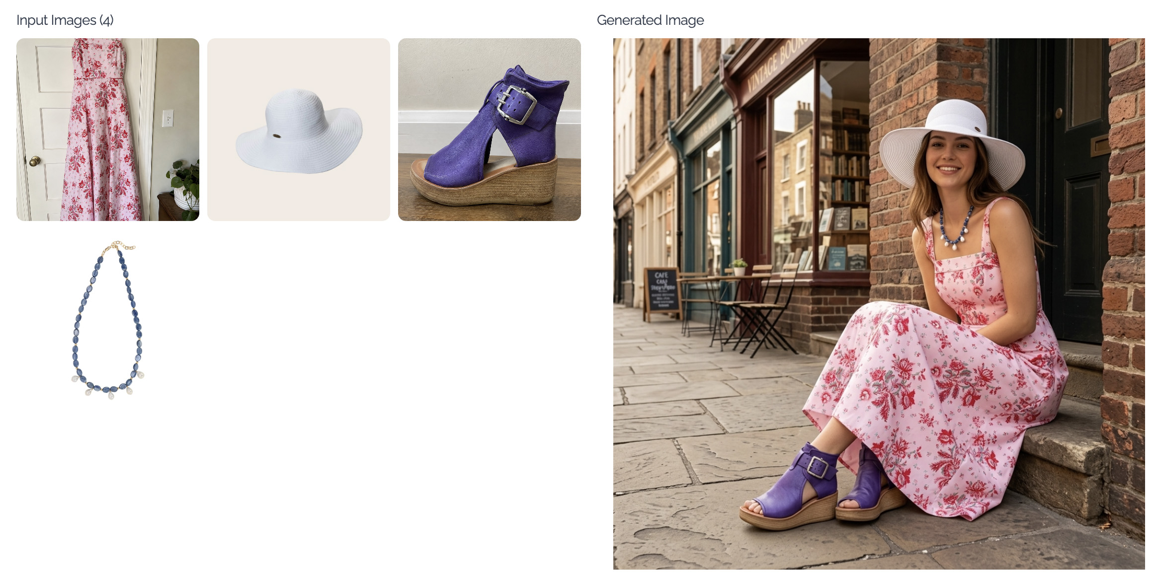 combine individual products into an outfit on a model