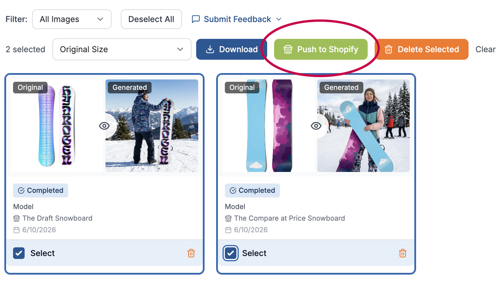 shopify app for product photos and descriptions